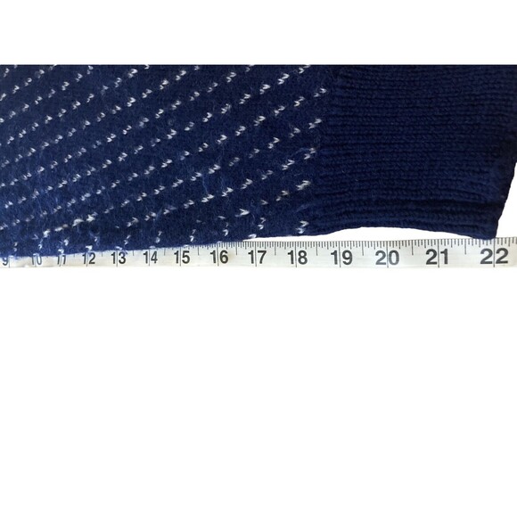 Vintage Woolrich 100% Wool Blue Deer Hearts Birds Tooth Fair Isle Sweater Large - Picture 12 of 12